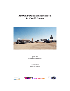 Air Quality Decision Support System Portable Sources Spring 2004