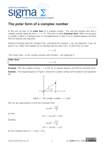 The polar form of a complex number