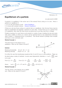 Equilibrium of a particle