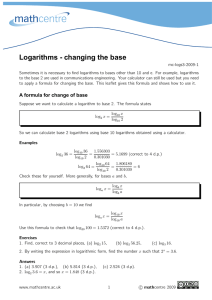 Logarithms - changing the base