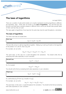 The laws of logarithms