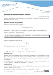 Newton’s second law of motion