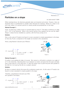 Particles on a slope