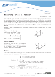 Resolving Forces - i, j notation