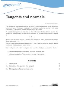 Tangents and normals