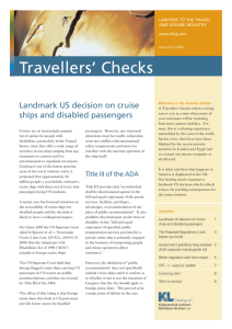 Travellers’ Checks LAWYERS TO THE TRAVEL AND LEISURE INDUSTRY www.klng.com