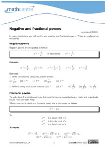 Negative and fractional powers
