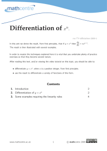 Differentiation of x . n