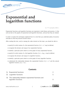 Exponential and logarithm functions