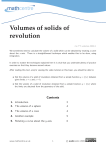 Volumes of solids of revolution