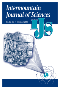 Intermountain Journal of Sciences Vol. 16, No. 4 - December 2010 (ISSN 1081-3519)