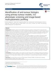 Identification of anti-tumour biologics using primary tumour models, 3-D