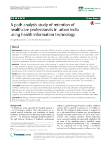 A path analysis study of retention of using health information technology