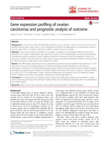 Gene expression profiling of ovarian carcinomas and prognostic analysis of outcome