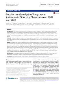 Secular trend analysis of lung cancer incidence in Sihui city, China between 1987 and 2011 ORIGINAL ARTICLE