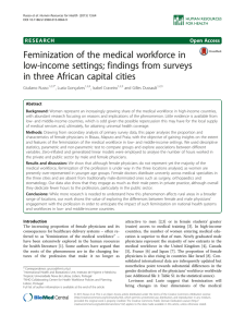 Feminization of the medical workforce in low-income settings; findings from surveys