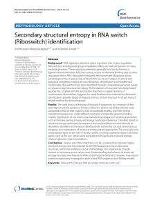 Secondary structural entropy in RNA switch (Riboswitch) identification Open Access