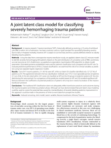 A joint latent class model for classifying severely hemorrhaging trauma patients RESEARCH ARTICLE