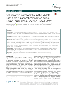 Self-reported psychopathy in the Middle East: a cross-national comparison across