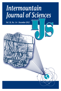 Intermountain Journal of Sciences Vol. 18, No. 1-4 - December 2012 (ISSN 1081-3519)