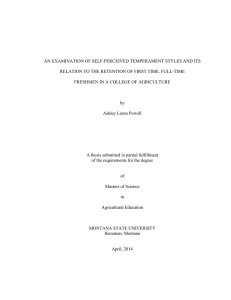 AN EXAMINATION OF SELF-PERCEIVED TEMPERAMENT STYLES AND ITS