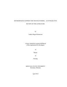 DETERMINGING SUPPORT FOR THE HNAP MODEL:  AN INTEGRATIVE by