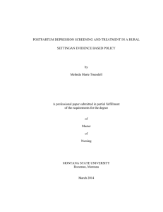 POSTPARTUM DEPRESSION SCREENING AND TREATMENT IN A RURAL by