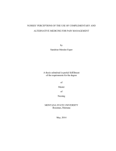 NURSES’ PERCEPTIONS OF THE USE OF COMPLEMENTARY AND by