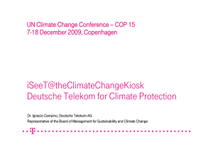 iSeeT@theClimateChangeKiosk  Deutsche Telekom for Climate Protection UN Climate Change Conference –
