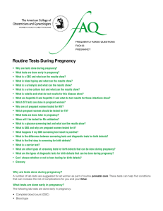 AQ f Routine Tests During Pregnancy
