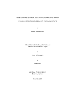 THE DESIGN, IMPLEMENTATION, AND EVALUATION OF A TEACHER TRAINING