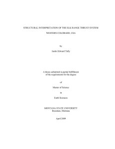 STRUCTURAL INTERPRETATION OF THE ELK RANGE THRUST SYSTEM WESTERN COLORADO, USA by