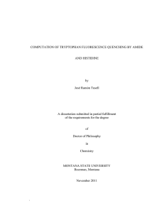 COMPUTATION OF TRYPTOPHAN FLUORESCENCE QUENCHING BY AMIDE AND HISTIDINE by