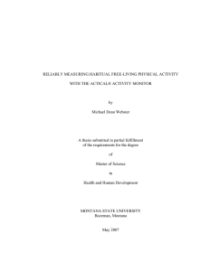 RELIABLY MEASURING HABITUAL FREE-LIVING PHYSICAL ACTIVITY WITH THE ACTICAL® ACTIVITY MONITOR by