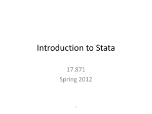 Introduction to Stata 17.871 Spring 2012 1