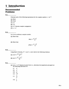 Introduction Recommended Problems I