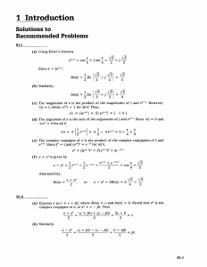 Introduction Solutions  to Recommended  Problems I