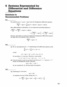6 	 Systems  Represented by Differential  and Difference Equations