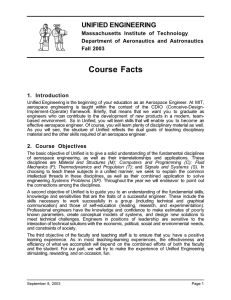 Course Facts UNIFIED ENGINEERING
