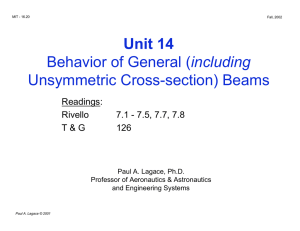 Unit 14 including Unsymmetric Cross-section) Beams Readings: