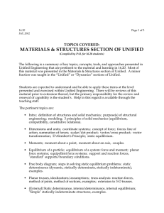 MATERIALS &amp; STRUCTURES SECTION OF UNIFIED TOPICS COVERED: