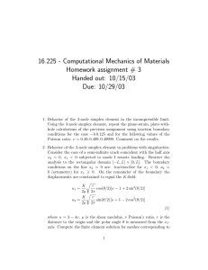 16.225 - Computational Mechanics of Materials Homework assignment # 3