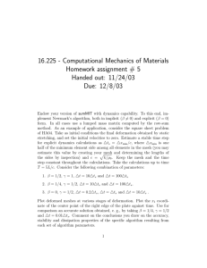 16.225 - Computational Mechanics of Materials Homework assignment # 5