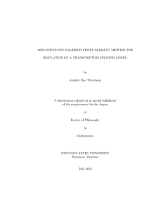 DISCONTINUOUS GALERKIN FINITE ELEMENT METHOD FOR by Jennifer Rae Thorenson