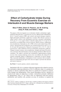 Effect of Carbohydrate Intake During Recovery From Eccentric Exercise on