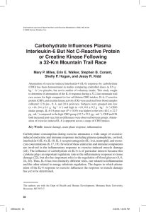 Carbohydrate Infl uences Plasma Interleukin-6 But Not C-Reactive Protein