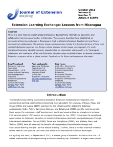 Extension Learning Exchange: Lessons from Nicaragua October 2013 Volume 51 Number 5