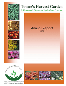 Towne’s Harvest Garden Annual Report &amp; Community Supported Agriculture Program