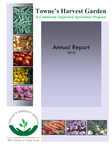 Towne’s Harvest Garden Annual Report &amp; Community Supported Agriculture Program