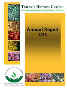 Annual Report Towne’s Harvest Garden 2012